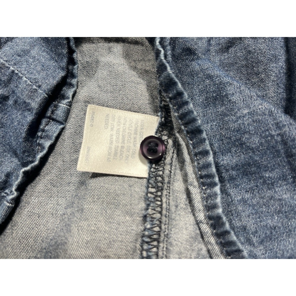 St. John's Bay unisex Blue Denim Cotton Button-Up Shirt Pockets Big & Tall 1X - Picture 8 of 8